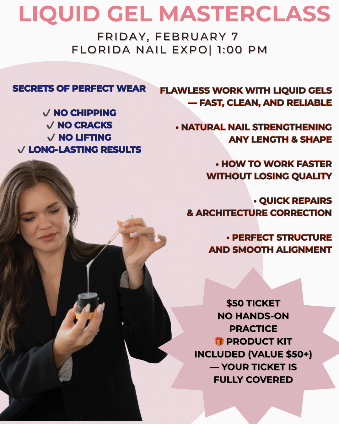 Nail Training Class | Liquid Gel Masterclass - Florida Nail Expo (Feb 7, 1:00pm)